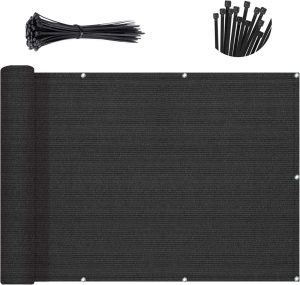 black privacy screen with grommets