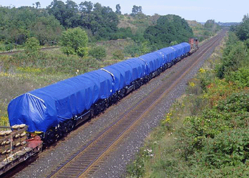 blue pe tarp train cargo transportation cover