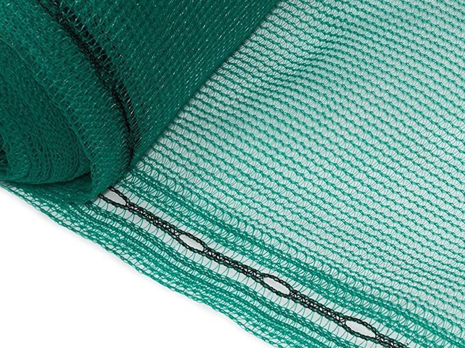 debris safety netting reinforced hem knitted grommet