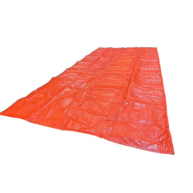 large orange insulated tarp full view