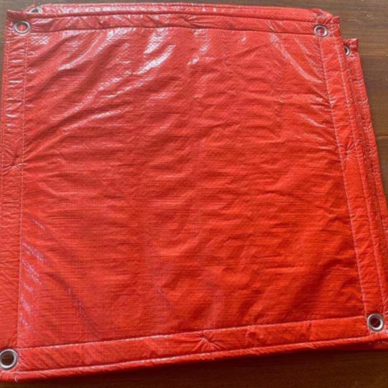 orange insulated tarp with grommets