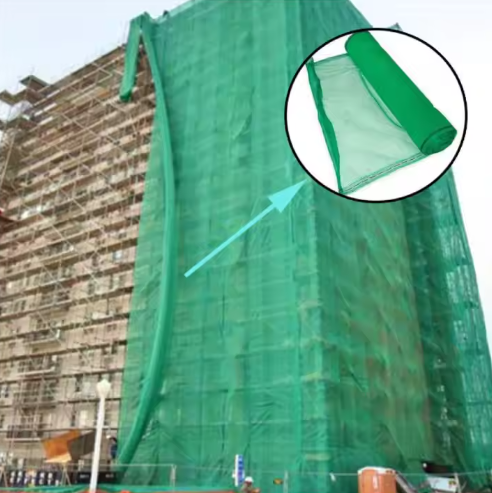 scaffolding debris netting uv protection closeup