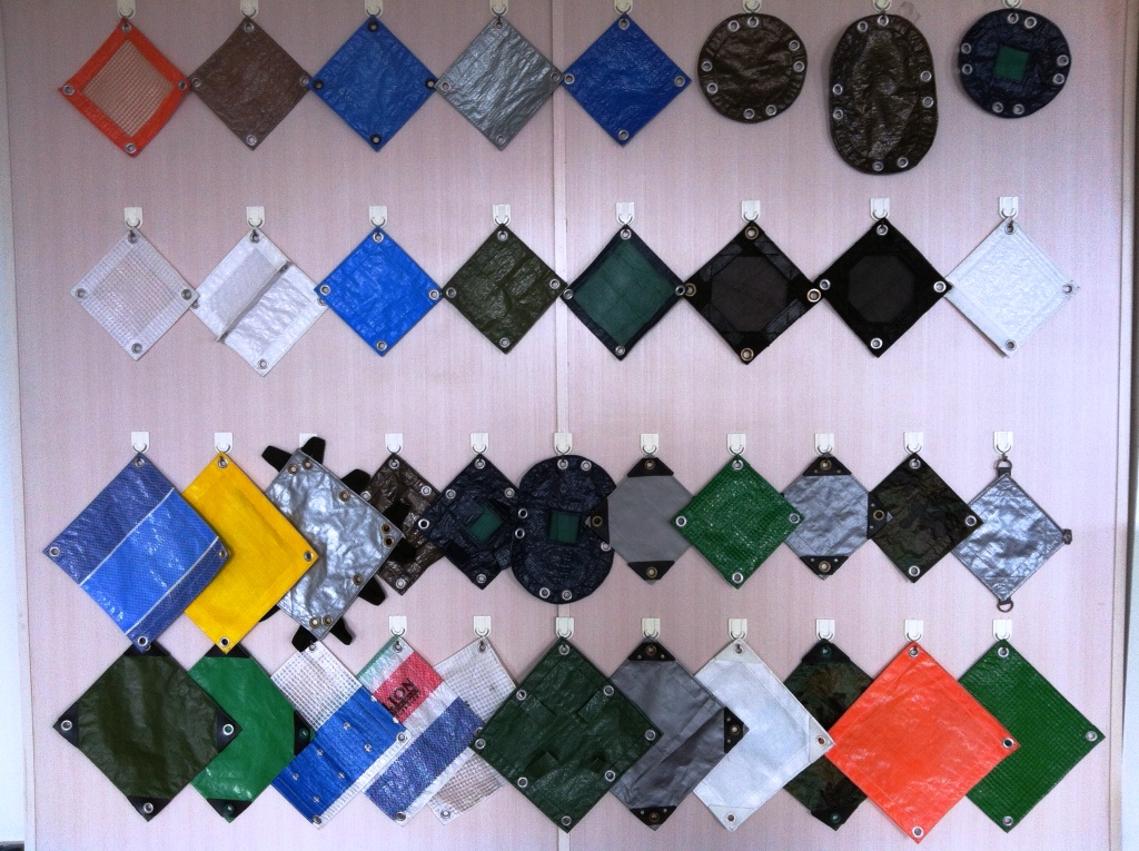 pe tarp material swatches color style display
