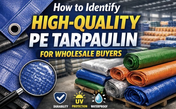 [How to Identify High-Quality PE Tarpaulin for Wholesale Buyers] create 600x370 features image for this blog post, 保持专业自然的风格